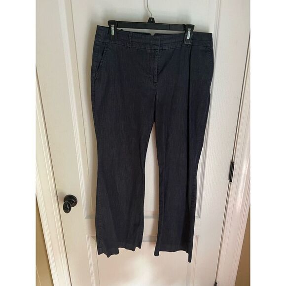 Ann Taylor Loft Navy Blue Trouser Pants size 10 adjustable waist - Picture 5 of 10